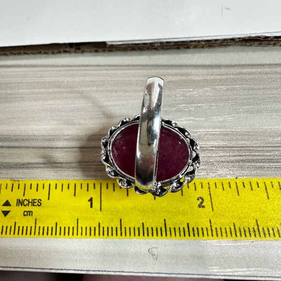 💕 Natural crackle, quartz, gemstone ring, silver plated stamped 925 size 8 - Picture 4 of 4